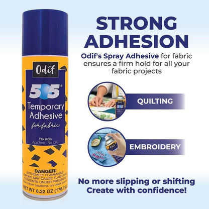 Odif's 505 Spray Baste for Quilting (6pack, 7.22 oz) with Pixiss Small Clothes Pin (25 Pack) for Machine Embroidery Supplies - Repositionable Adhesive Spray Glue for Fabric, Quilters, and More