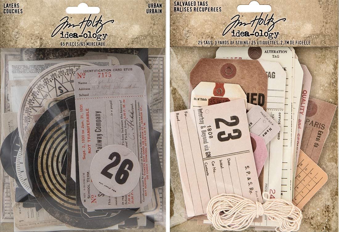 Tim Holtz Idea-Ology 2020 Urban Layers and Salvaged Tags - 2 Item Bundle