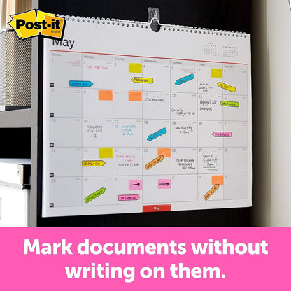 Post-it 1/2" W Arrow Primary Colors,4 Dispensers, 96 Flags, Count