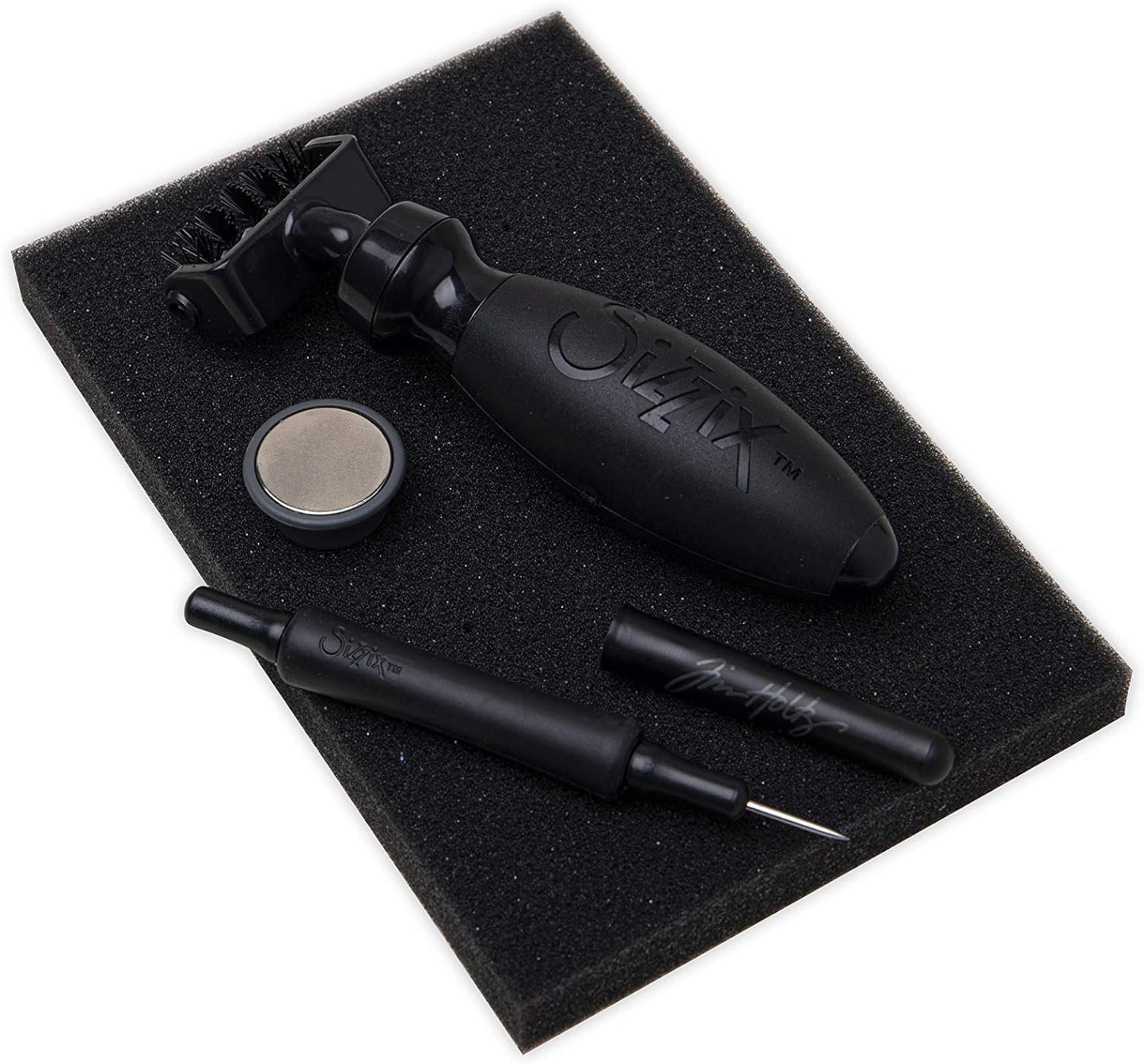 Sizzix Tim Holtz Die Brush & Magnetic Die Pick Tool Kit 665303 – Papercraft & Scrapbooking Intricate Die Paper Remover Set (Black)