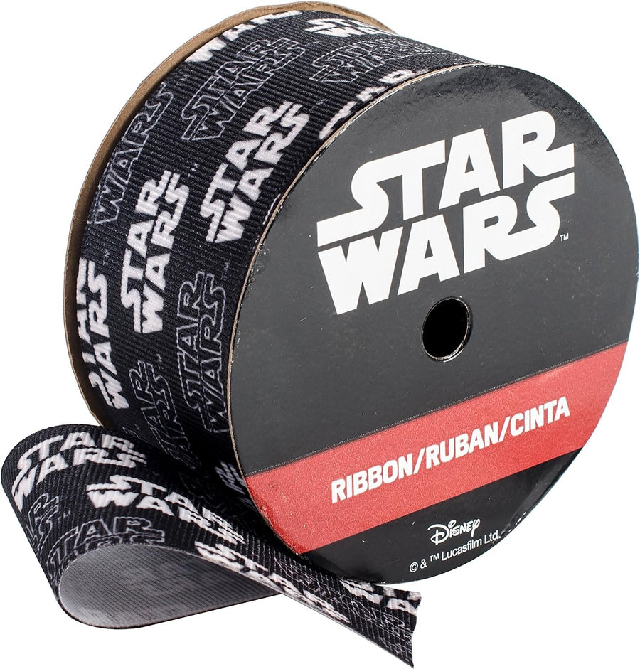 Offray 154470 Star Wars Ribbon 1-1/2"X9', Black & White