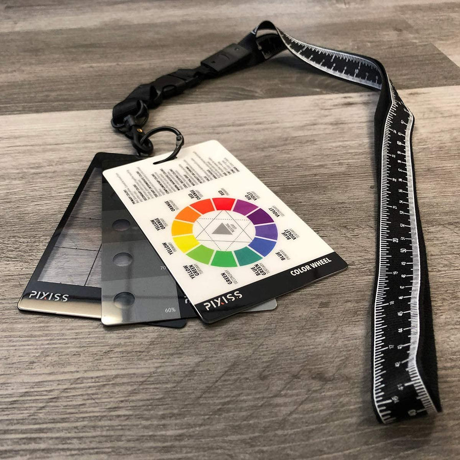 (4 Pack) Gray Scale Value Finder, Color Wheel, Artists View Catcher Finder on Lanyard with Measuring Tape Tools for Artists.