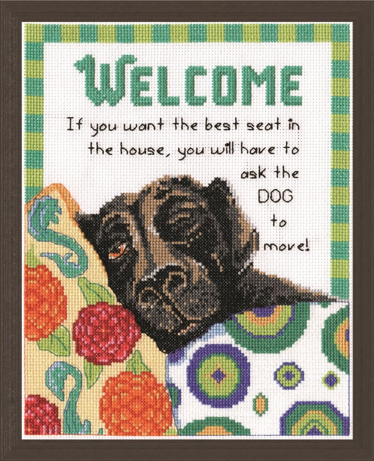 Design Works Crafts Best Seat Welcome, 8 x 10 Counted Cross Stitch Kit, 8" by 10", Multi-Colour