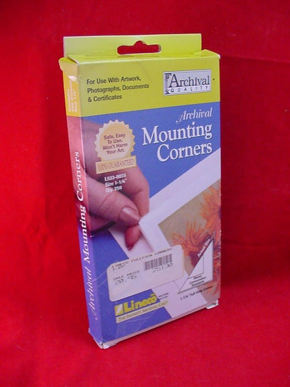 Lineco Self-Adhesive Polypropylene Mounting Corners - 1.25" Clear (250/Pkg.)