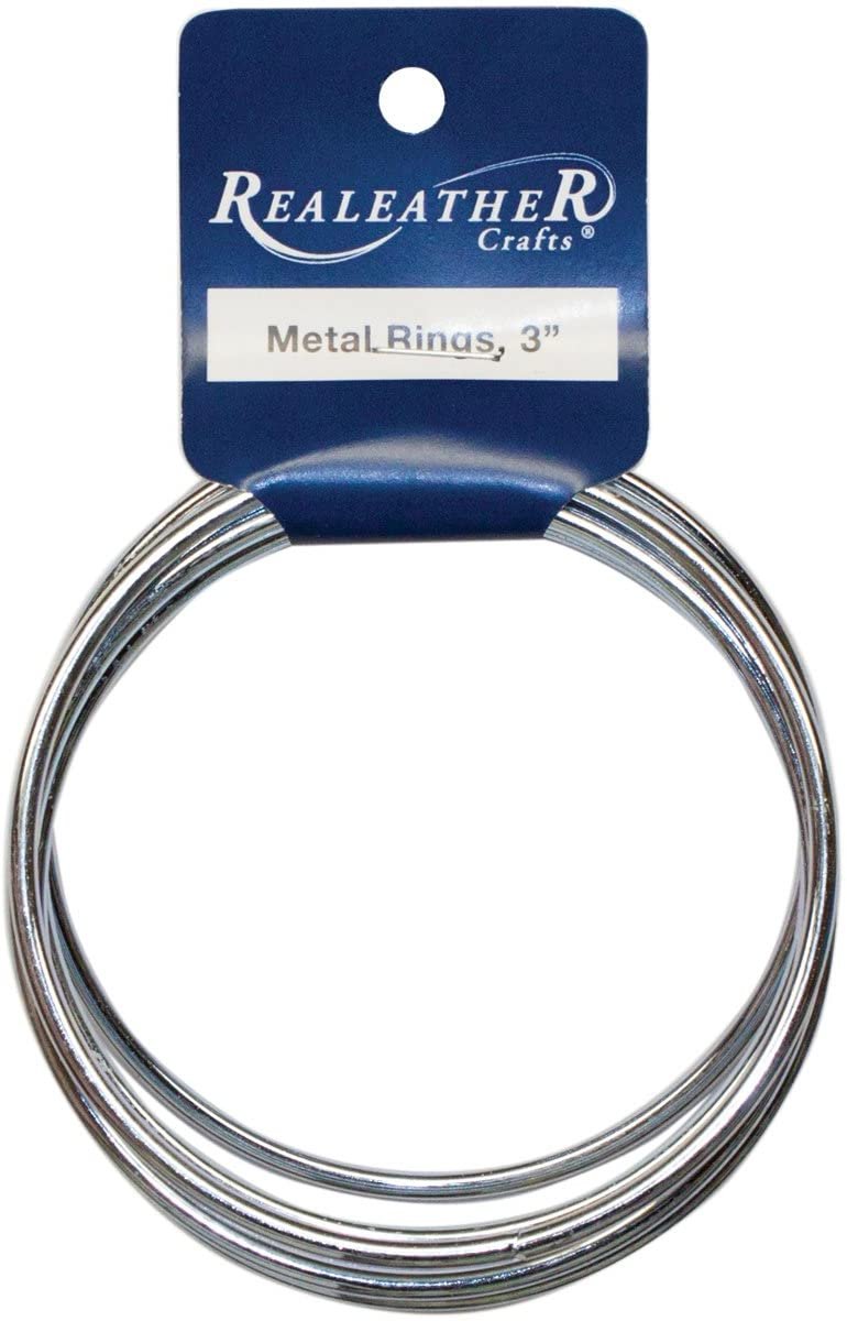 Realeather Crafts Zinc Metal Rings, 3-Inch, 6-Pack (BRI-03-06)