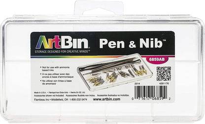 ArtBin 6902AG Slim Line Pen & Pencil Box, Small Art & Craft Organizer, [1] Plastic Storage Case, Translucent