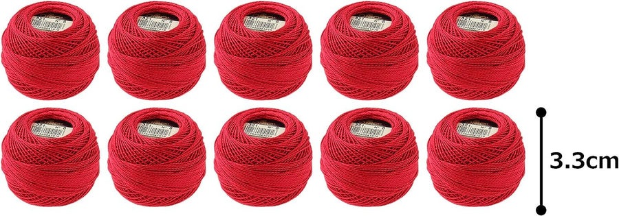 DMC 116 8-321 Pearl Cotton Thread Balls, Red, Size 8