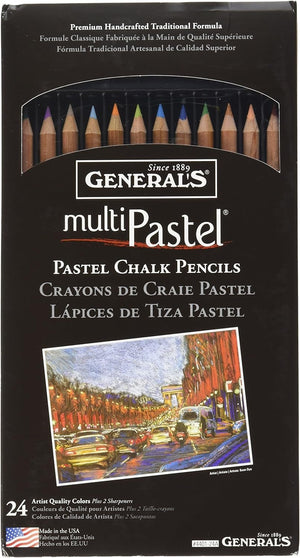 General Pencil 4401-24A Multi Pastel Pencils, 24-Pack