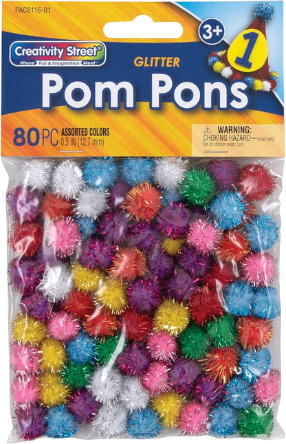 Creativity Street 1/2" Glitter Pompons