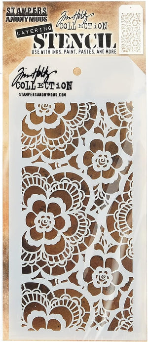 Stampers Anonymous Tim Holtz Layered Lace Stencil, 4.125" x 8.5"