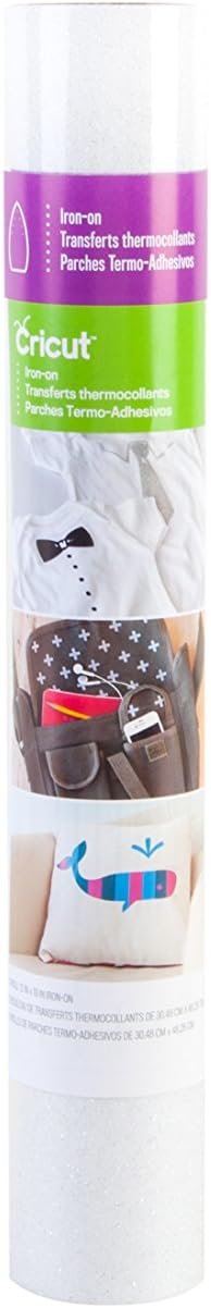 Cricut Iron on Glitter, White 12"x19"