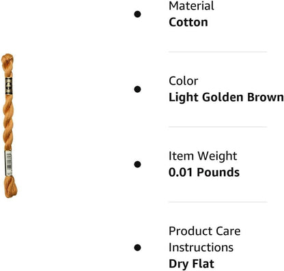 DMC 115 3-977 Pearl Cotton Thread, Light Golden Brown, Size 3