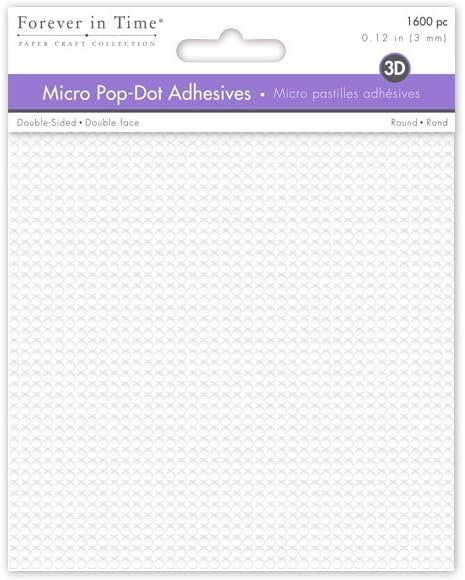 Forever in Time PD100 Round Dual-Adhesive Foam Mounts, 0.12in, 1600pc, 0.12"