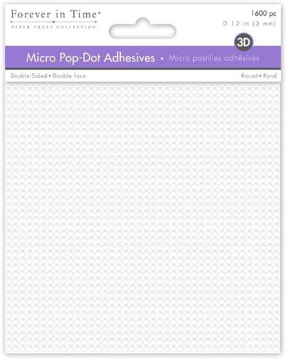 Forever in Time PD100 Round Dual-Adhesive Foam Mounts, 0.12in, 1600pc, 0.12"