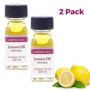 LorAnn Lemon Oil Super Strength, Natural Flavor, 1 dram (.0125 fl oz. 3.7 ml) - 2 pack