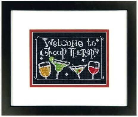 Dimensions Group Therapy Counted Cross Stitch Kit, Mini Cross Stitch, 5” x 7”