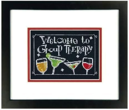 Dimensions Group Therapy Counted Cross Stitch Kit, Mini Cross Stitch, 5” x 7”