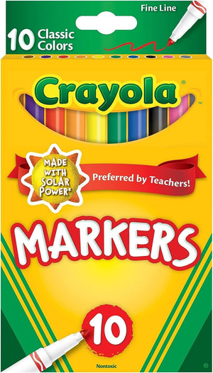 CRAYOLA MARKERS FINE LINE 10 COUNT