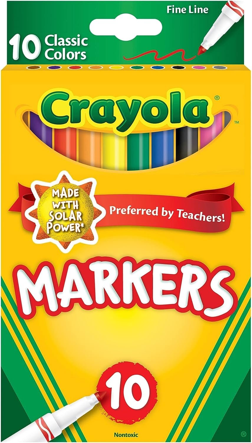 CRAYOLA MARKERS FINE LINE 10 COUNT