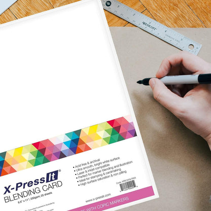 Blending Card Paper Bright White 8.5” x 11” 25 Sheets