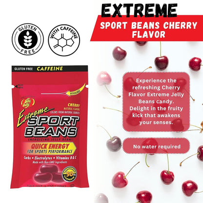 Jelly Belly Sports Beans Berry Flavor (3 pack of 1oz bags) with Mini Candy Dispenser (7.5cm x 2.5cm) - Energy Jelly Beans for Sports and Small Travel Case for Athletes, Runners, Travel, Desktop, etc