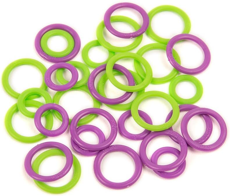 Clover Soft Stitch Ring Markers, Multicoloured, 5" Height, 2.6" Length, 0.2" Width