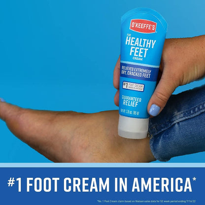 O'Keeffe's for Healthy Feet Foot Cream Guaranteed Relief Extremely Dry Cracked Clinically Proven to Instantly Boost Moisture Levels 3.0 Ounce Tube Pack of