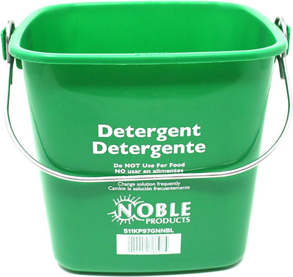 Small Green Detergent Bucket - 3 Quart Cleaning Pail - Set of 3 Square Containers