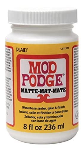 Decoupage Kit | Set 8oz Bottles of Mod Podge Waterbase Sealer/Glue/Finish (Matte + Gloss Finish) | 4pk Foam Brush Set