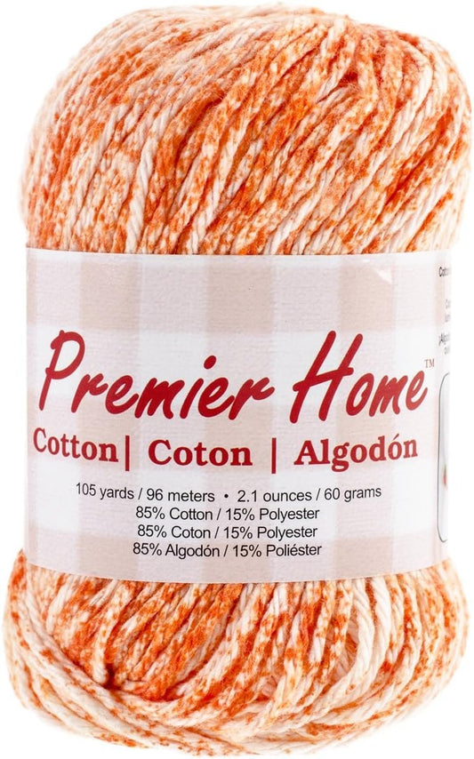 Premier Yarns Home Cotton Yarn, Tangerine Splash