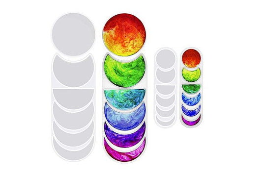 Pixiss Moon Phase Resin Epoxy Molds, Silicone Crescent Molds, Full Moon, Young Moon, for Making Wall Hanging Decorations and More. 2 Sizes Included
