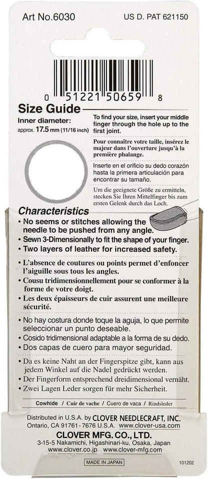 Clover Natural Fit Leather Thimble Large