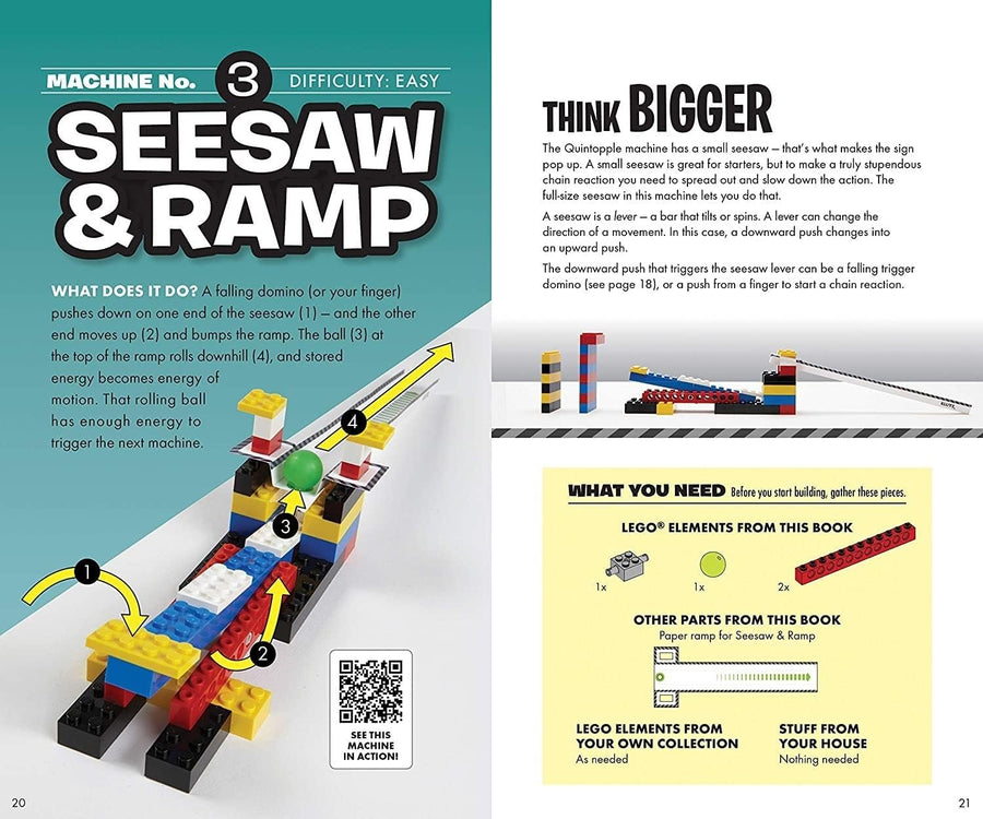 LEGO Chain Reactions (Klutz Science/STEM Activity Kit), 9" Length x 1.06" Width x 10" Height