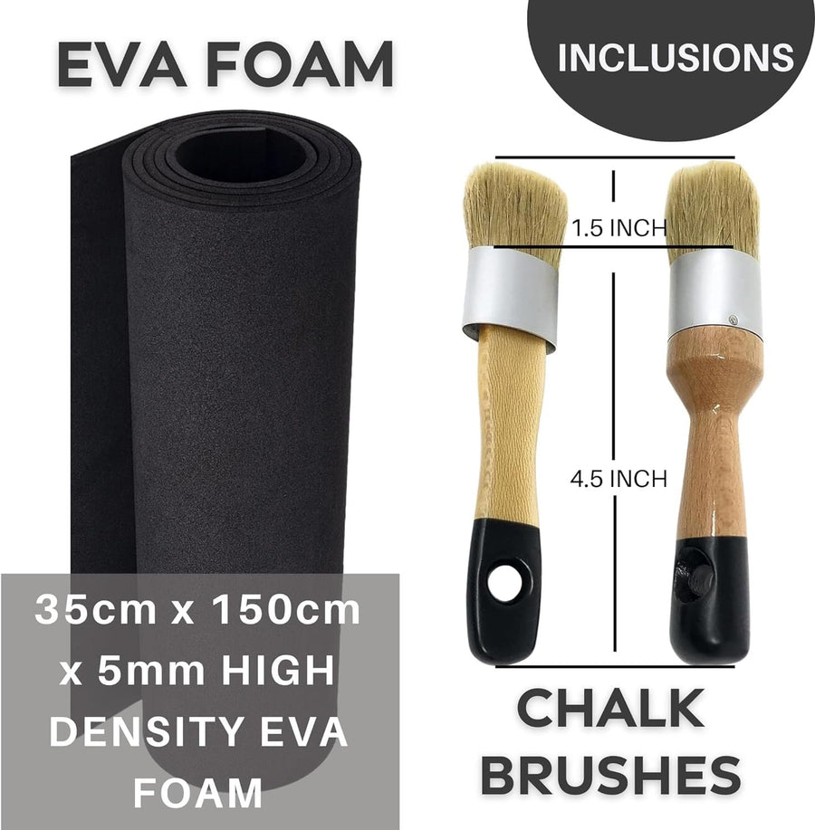 EVA Foam and Amaco Rub 'n Buff Wax Metallic Finish - Pixiss High Density Foam Roll (35cm x 150cm x 5mm eva Foam), Rub and Buff (Grecian Gold, Antique Gold, Gold Leaf) - Wax Paint and Foam for Cosplay