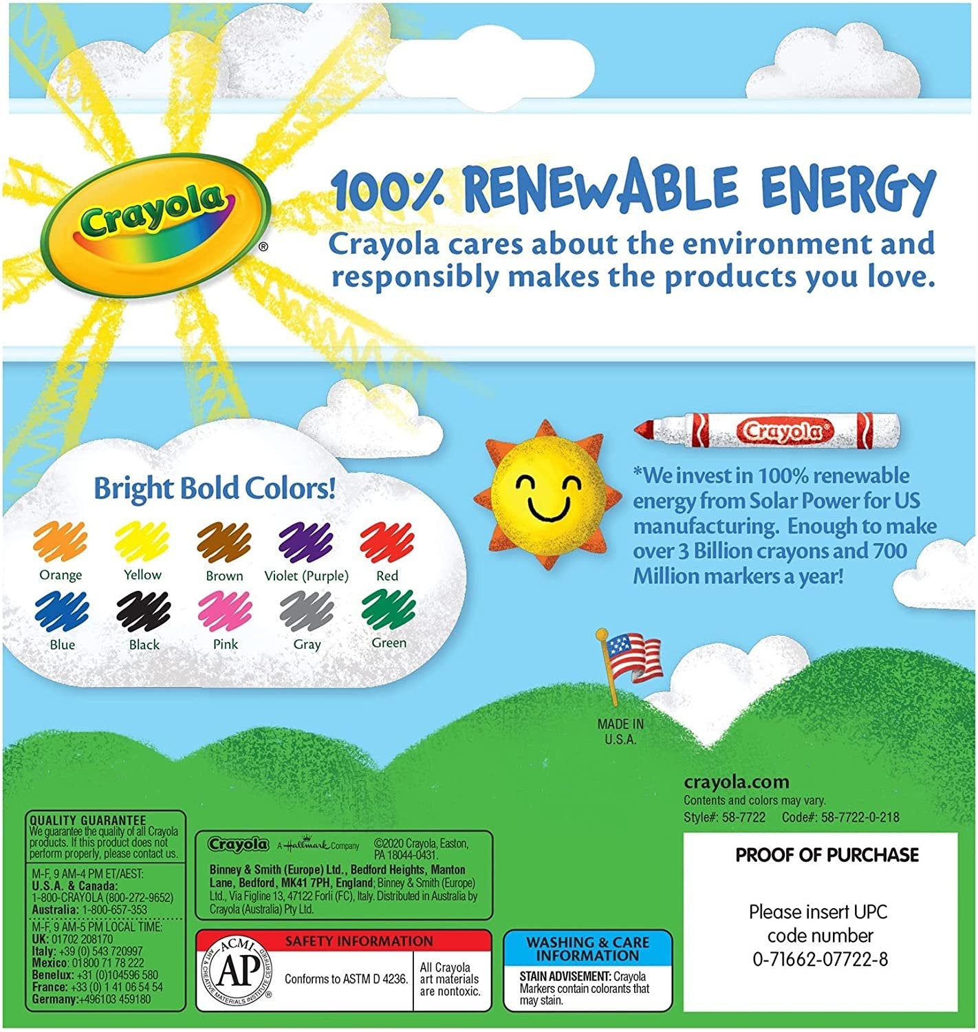 Crayola Broad Line Markers, Classic Colors 10 Each