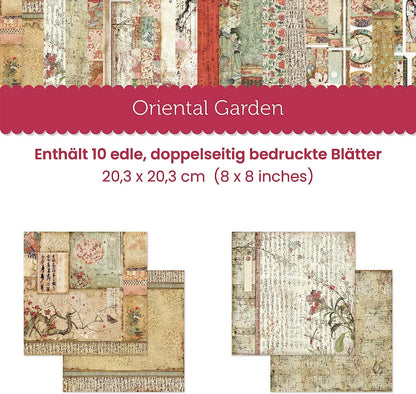 STAMPERIA INTERNATIONAL, KFT Paper PAD 8X8 10PK Oriental G, 20.3 x 20.3 (8" x 8"), Multicoloured