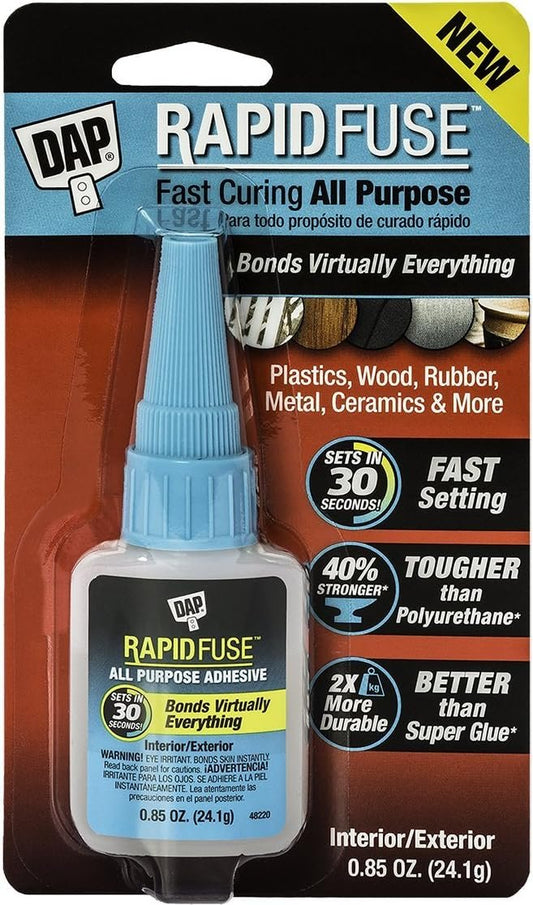 DAP 00155 0.85 Ounce RapidFuse All Purpose Adhesive, Clear 6 Pack
