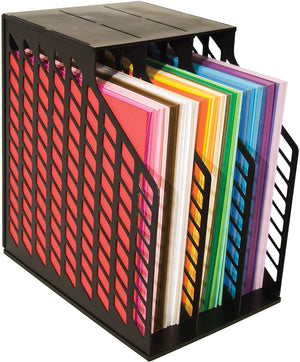 Advantus Storage Studios Easy Access Paper Holder with 3-Slots, 9.5 x 13.5 x 14.5 Inches, Black (CH92579)