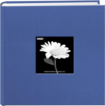 Fabric Frame Cover Photo Album 200 Pockets Hold 4x6 Photos, Sky Blue