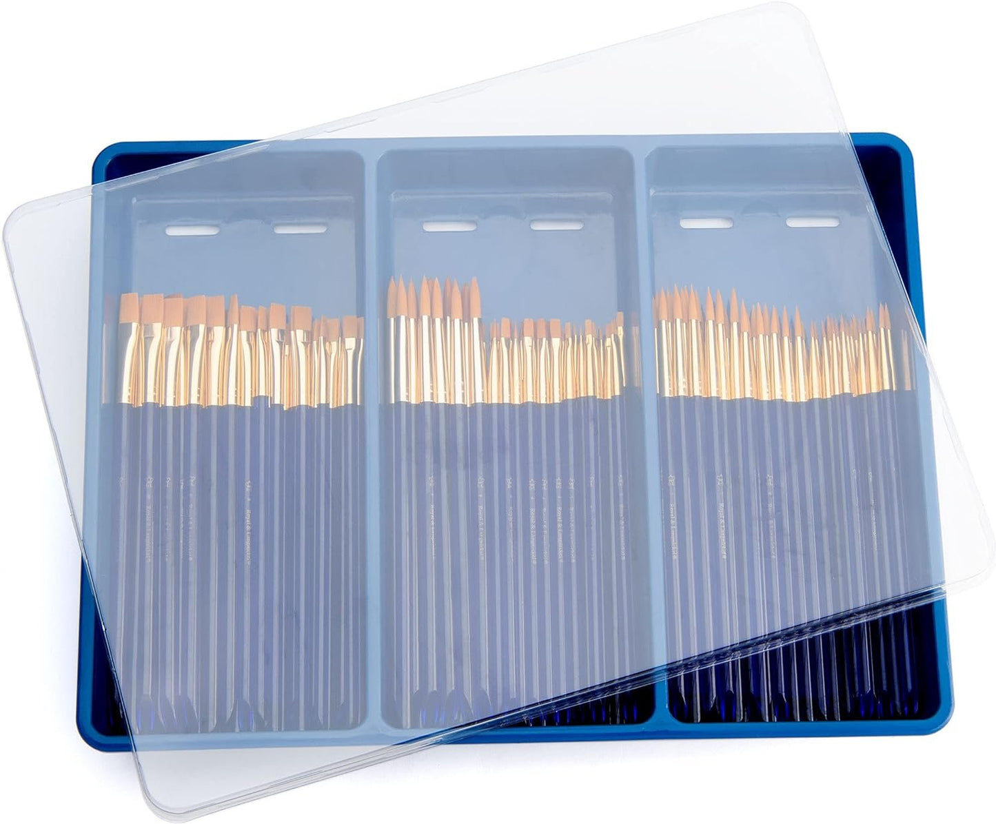 Royal Brush Gold Taklon Paint Brush Super Value Pack, Assorted Sizes, 120 Brushes
