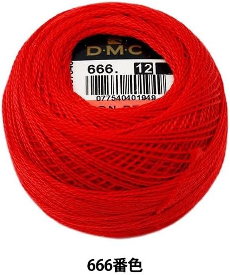 DMC 116 12-666 Pearl Cotton Thread Balls, Bright Red, Size 12