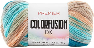 Premier Yarns Colorfusion DK Weight Yarn, Acrylic Yarn with Colorful Self-Striping Hues, Machine-Washable, Tropical, 3.5 oz, 325 Yards