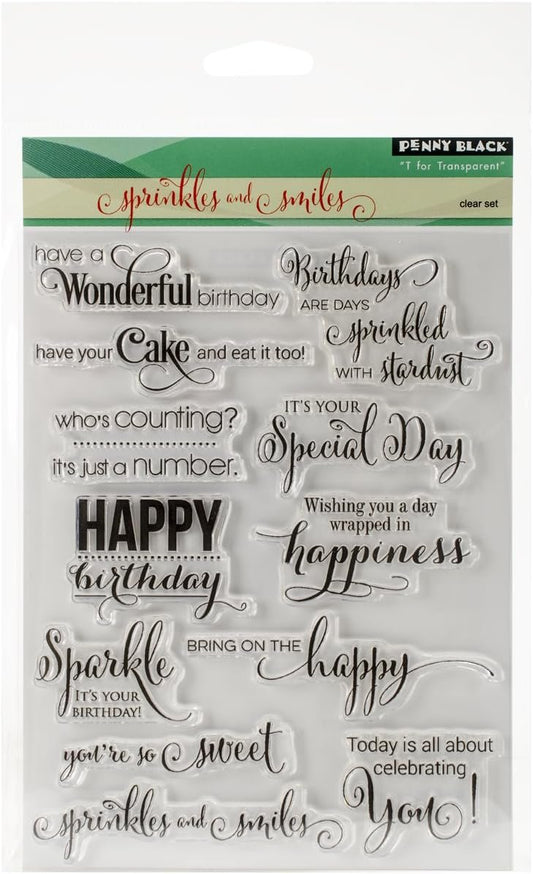 Penny Black 30-297 Sprinkles and Smiles Transparent Stamp Set