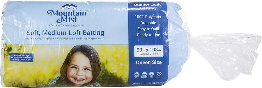 Mountain Mist Polyester Quilt Batting, Queen 90-inch-by-108-inch