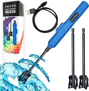 Pixiss Premium Handheld Resin Mixer, Handheld Rechargeable Epoxy Mixer, Epoxy Resin Mixer Pro Grade, Resin Stirrer for Resin, DIY Crafts Tumbler, Minimize Bubbles with Resin Starter Kit