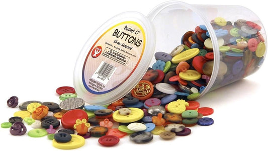 Hygloss Products Bucket O' Buttons, Assorted Buttons for Arts and Crafts, 1 Pound Bucket