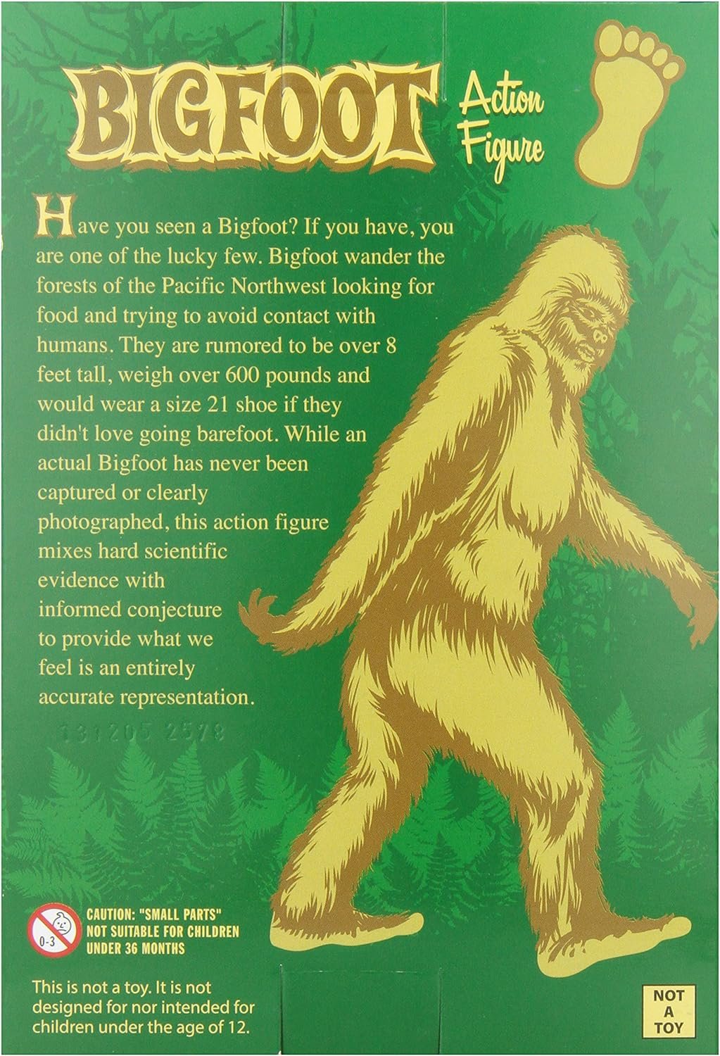 Archie Mcphee Bigfoot Action Figure Brown, Standard