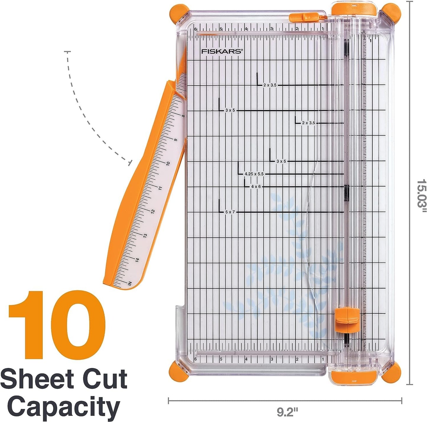 Fiskars SureCut™ Deluxe Craft Paper Trimmer - 12” Cut Length - Craft and Office Paper Cutter with Grid Lines - White