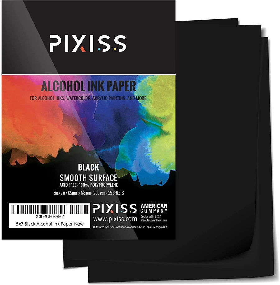 Pixiss Black Alcohol Ink Paper