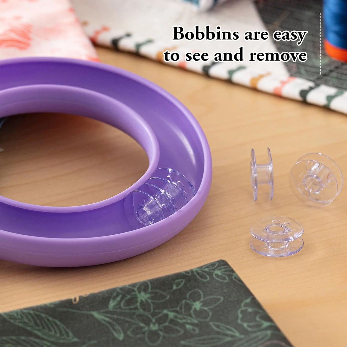 BobbinSaver Sewing Machine Bobbin Organizer - Holds 20+ Bobbins - Red